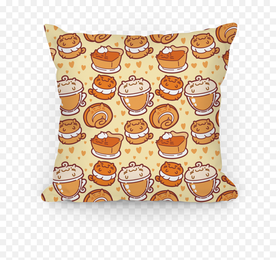 Purrmpkin Spice Cat Pillow Pillows - Happy Emoji,Cat And Blanket Emoticon