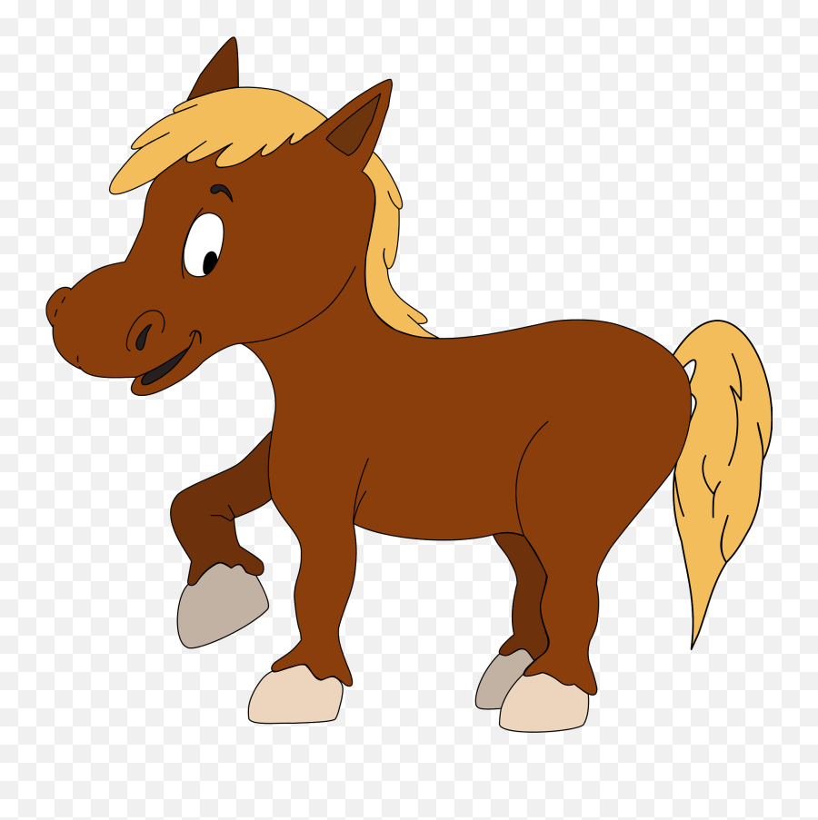 Horse With Yellow Mane And Tail Clipart - Free Clip Art Foal Emoji,Fish Horse Emoji