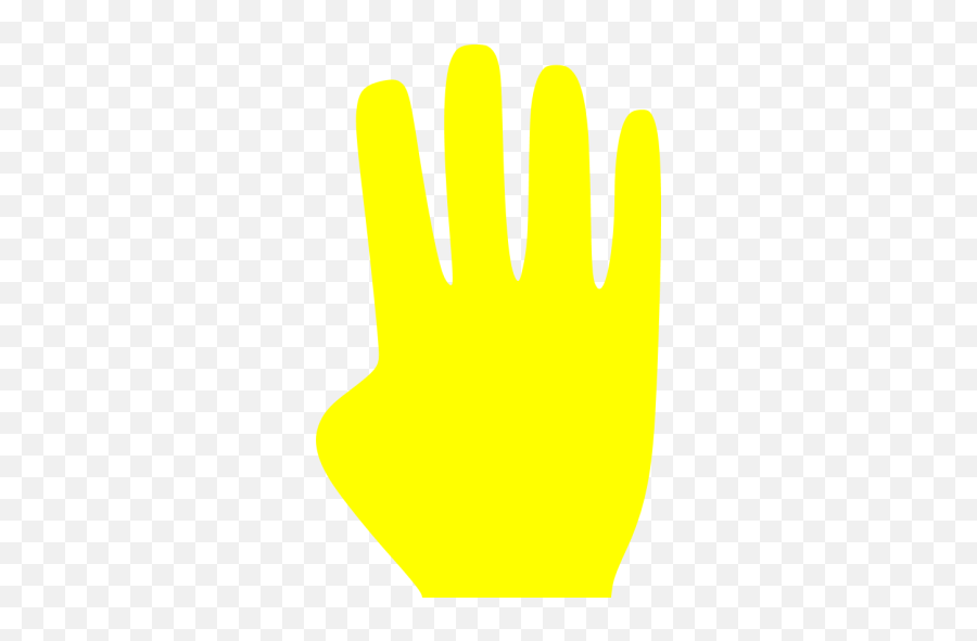 Yellow Four Fingers Icon - Free Yellow Hand Icons Four Fingers Waving Gif Emoji,Emoticons Finger Guns