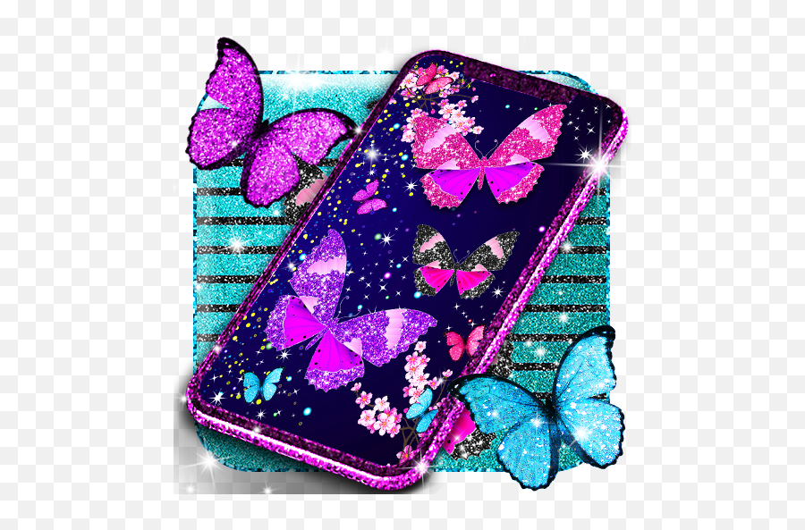 Glitter Butterfly Live Wallpaper - Apps On Google Play Glitter Wallpaper Mobile Phone Emoji,Purple Butterfly Emojis