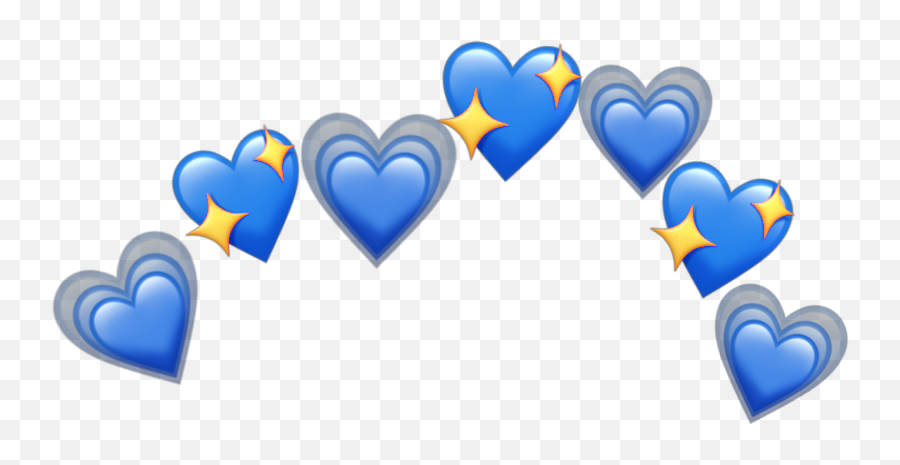 Heart Blue Heartblue Blueheart Sticker By Snmyart - Purpl3 Hearts Crown Png Emoji,Light Blue Emojis
