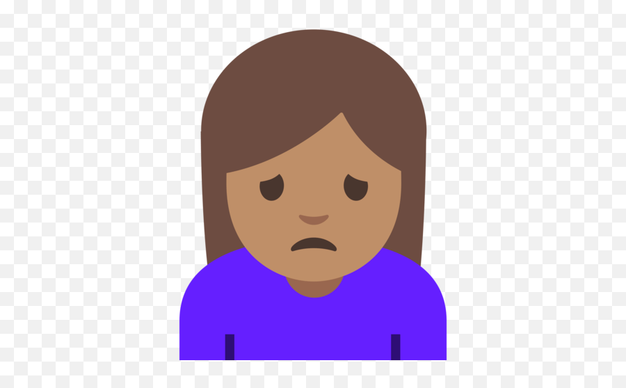Sad Person Frowning In Medium Skin Tone Emoji,Emoji Triste Google