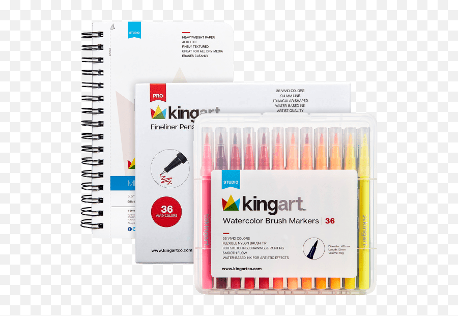 King Art 72pc Fineliner Pens U0026 Watercolor Markers With Mixed Emoji,Emoticons Zentangle