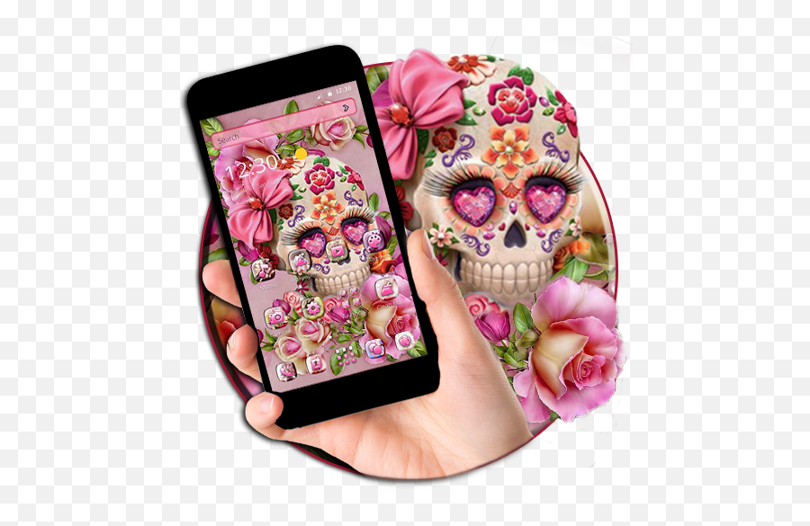 Salmon Floret Skull 2d Theme - Iphone Emoji,Emoji Gams