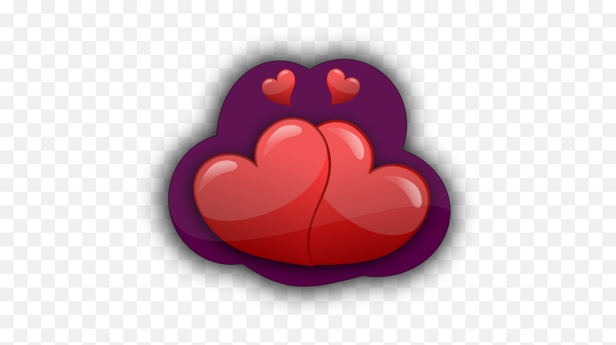 Vector Graphics Of Four Loving Hearts In A Purple Bubble Emoji,Purple Heart Emoji Outline