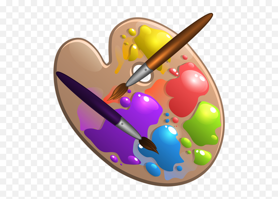 Creative Clipart Paint Palette - Paint Brushes Clipart Png Emoji,Palette Emoji