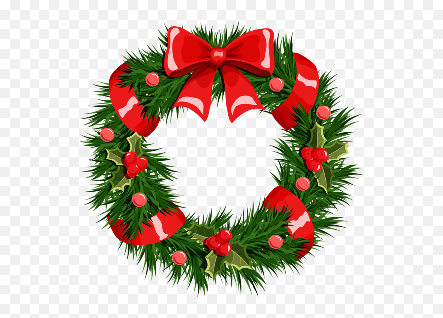 Clipart Of Christmas Wreaths 3 Image - Christmas Wreath Clip Art Png Emoji,Holiday Wreath Emoji