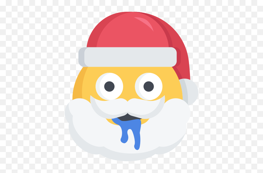 Christmas Dribble Emoji Santa Silly - Crying Santa Emoji,Silly Emoji
