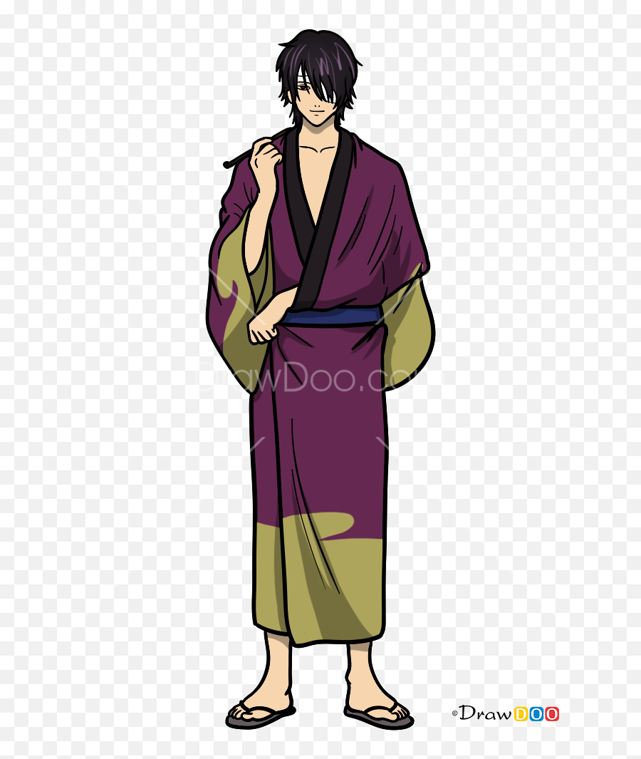 How To Draw Takasugi Shinsuke Gintama - Traditional Emoji,Mask Kimono Party Emoji