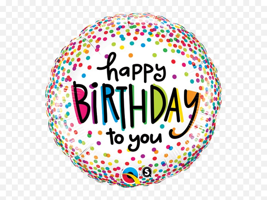 18 Qualatex Foil Balloon - Happy Birthday Sprinkled Dots Birthday Yellow Roses Bouquet Emoji,Happy Anniversary Emoji Message