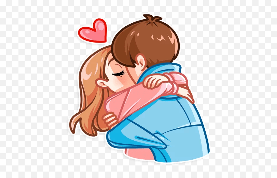 Boyfriends Love Heart Sticker - Hugs And Kisses Stickers Emoji,Hug And Kiss Emoji