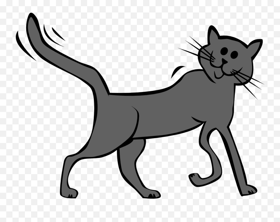 A Cartoon Cat Download Free Clip Art - Cat Walking Cartoon Png Emoji,White Dancing Cat Emoticon