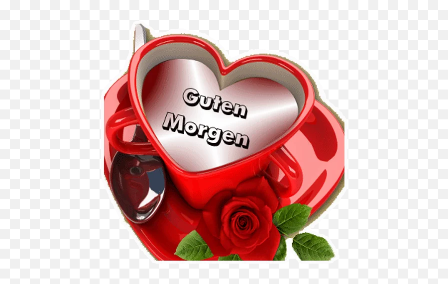 Aufkleber Guten Morgen Nachmittag Nacht - Taza Con Un Corazon Emoji,Guten Morgen Heart Emoticon