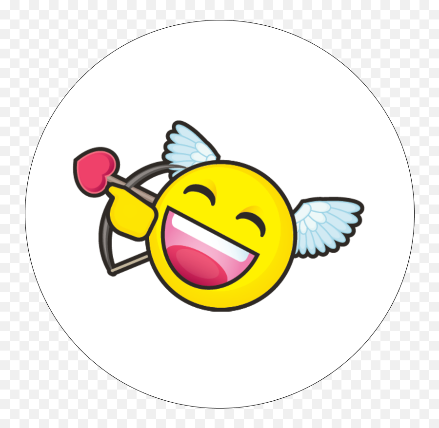 Valentine Emoji Predesigned Label And - Happy,Wings Emoji