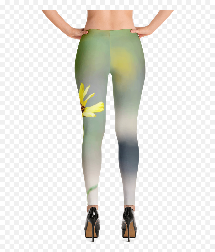 Yellow Flower Leggings For Women - Girls In Yoga Pants Emoji,Yellow Emoji Outfits