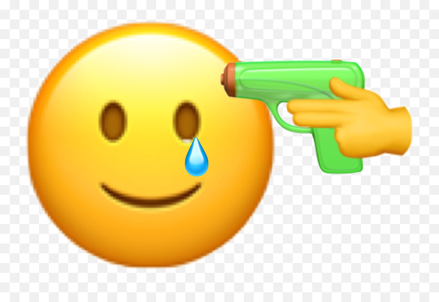 Emoji Sad Depression Gun Edit Image By Popiolash,Gun Emoticon