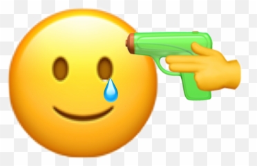 Emoji Sad Depression Gun Edit Image By Popiolash,Gun Emoticon
