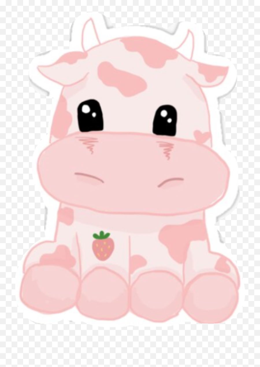 Strawberrycow - Big Emoji,Cow Emoji Pillow