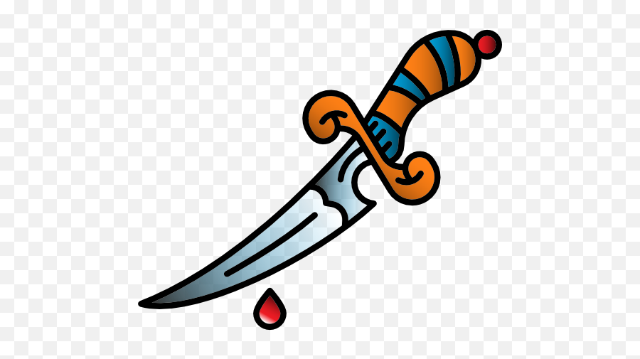 Download Tattoo Old Dagger School Knife - Clipart Dagger With Blood Emoji,Boy Knife Pig Bull Emoji
