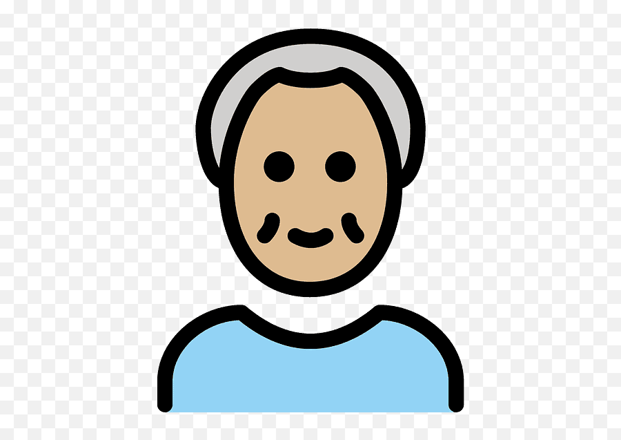 Old Man Emoji Clipart - Human Skin Color,White Man Emoji