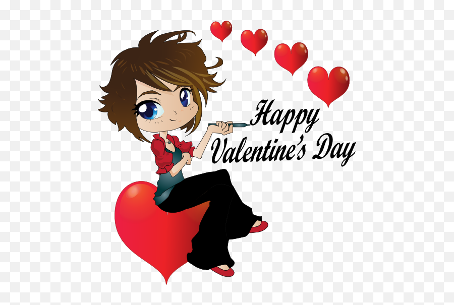 Happy Valentine Day Smiley Emoticon - Happy Emoji,Valentine Emoticons