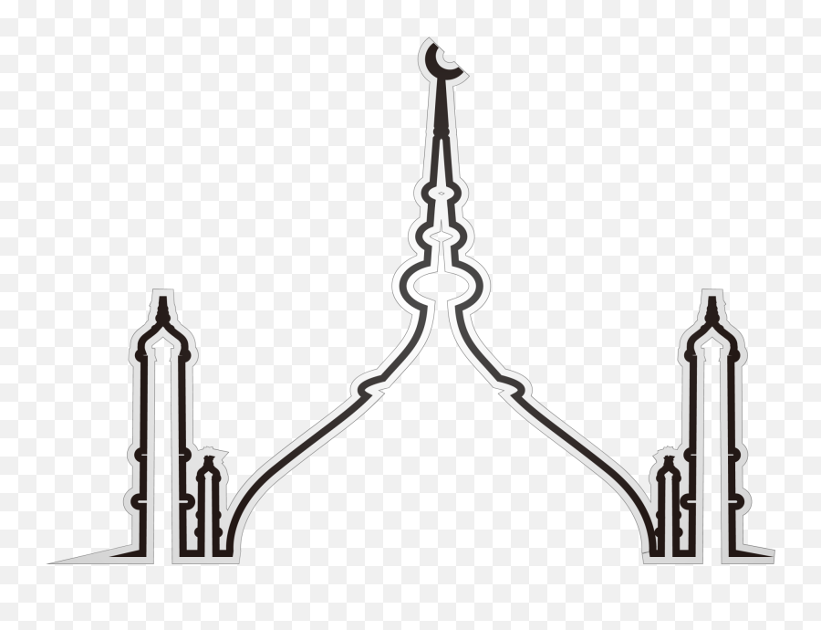 An Nabawi Of Mosque Al Royalty Free - Masjid Ramadan Kareem Clip Emoji,Emoji Template Black And White