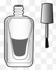 Nail Polish Brush Clipart - Clip Art Library Acetone Black And White Emoji,Nail Polish Bottle Emoji
