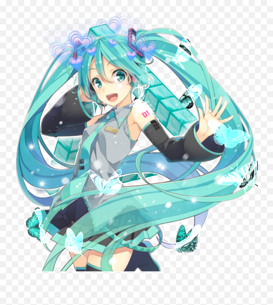 Miku Vocaloid Um First Aesthetic Icon Sticker By Sylv - Render Hatsune Miku Png Emoji,Raphtalia Emoji