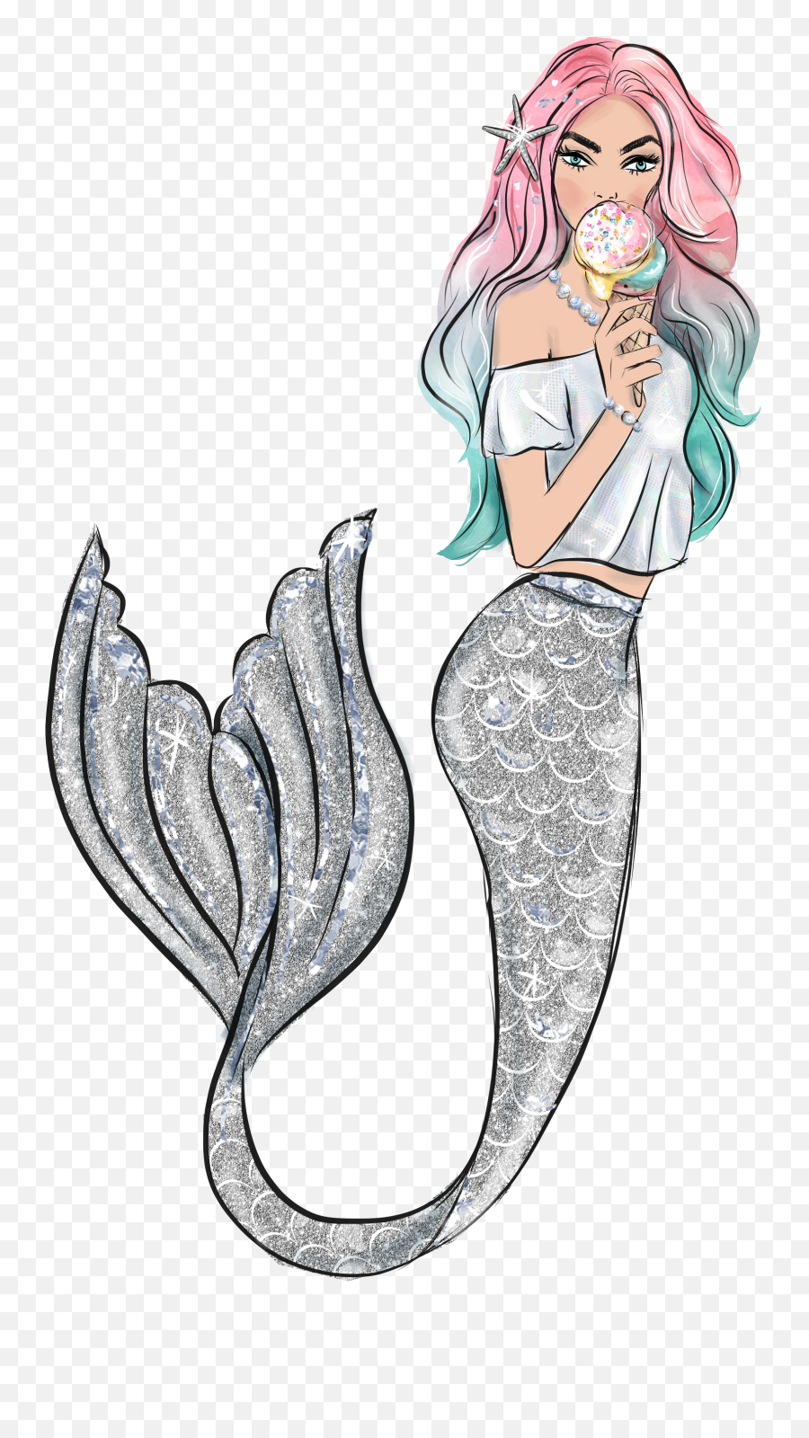 Mermaid Summermermaid Sticker - Mermaid Emoji,Line Emoji Mermaid