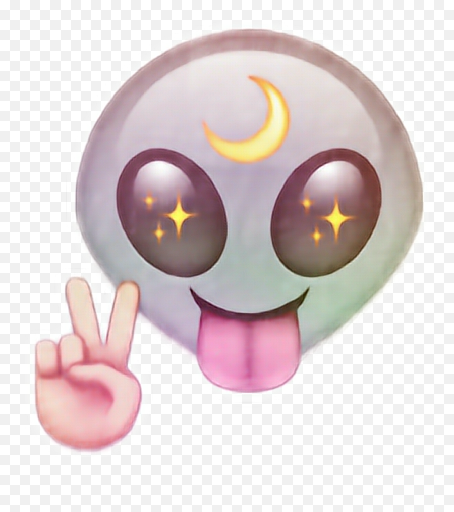 Alien Moon Emoji Sticker By Sad Girl - Alien Emoji,Moon Emoji