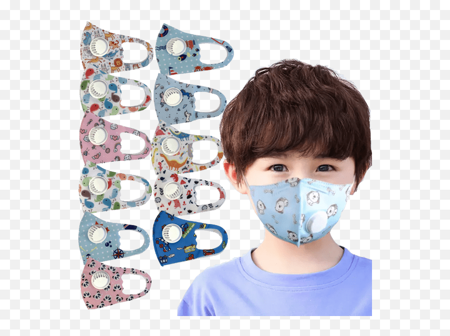 Kids Dust Face Mask With - Kids Face Mask With Valve Emoji,Anime Emoticon Anti Dust Face Mask