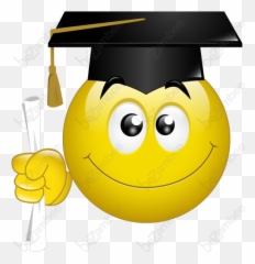 Nerd Glasses Smiley Face For Kids - Student Smiley Square Academic Cap Emoji,Girl With Glasses Emoticon