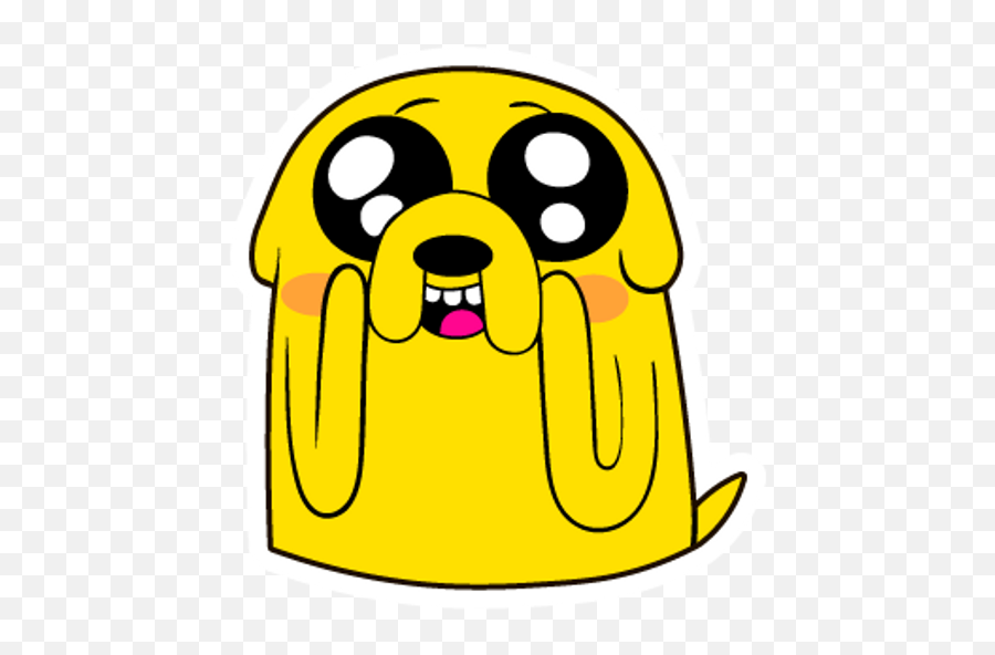 Adventure Time Amazed Jake Sticker - Sticker Mania Adventure Time Jake Happy Sticker Emoji,Twitch Emoticons Skeleotn
