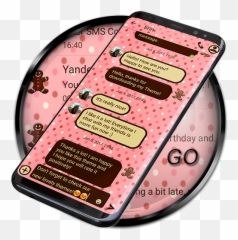 Sms Theme Love Chocolate Pink Text - Dot Emoji,Go Sms Emojis