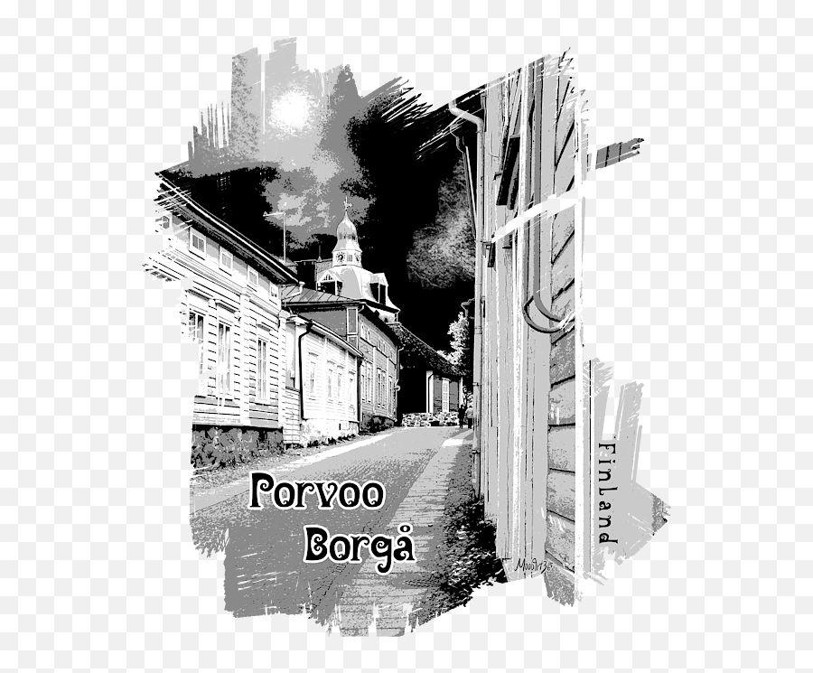 Historic Old Town Of Porvoo In Finland River Boutiques Wooden Houses Black Gray White Drawing Throw Pillow Emoji,Emotion Skethches