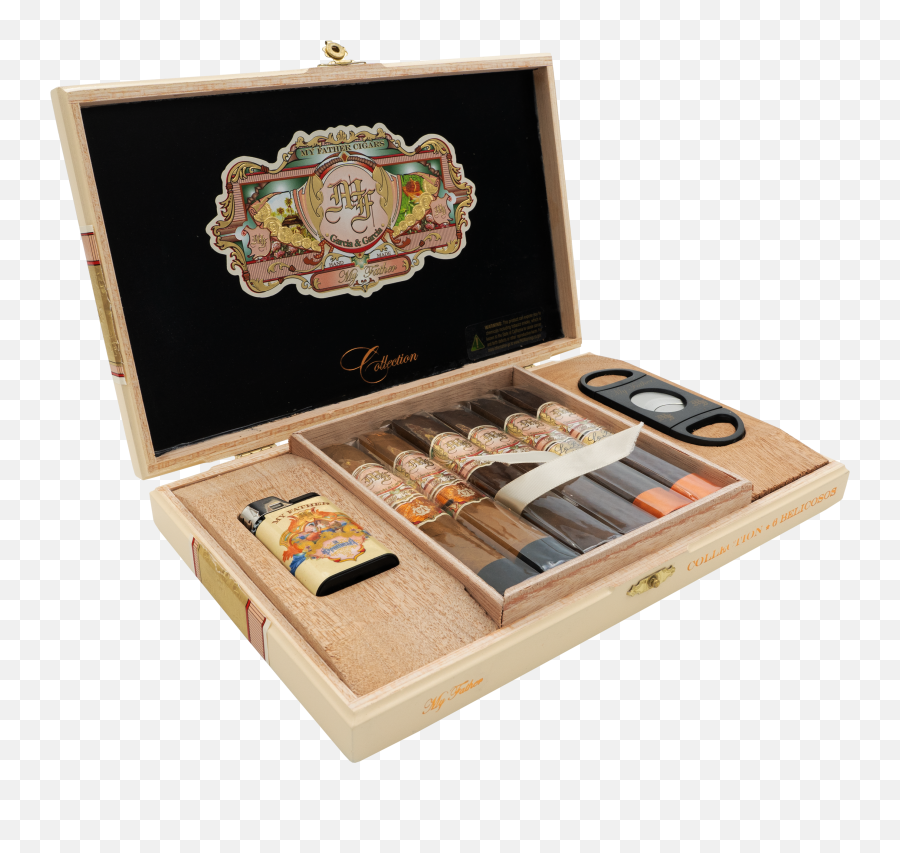 My Father Belicoso Sampler With Cutter U0026 Lighter Box Of 6 Emoji,Baby Ogu Emoticon Png