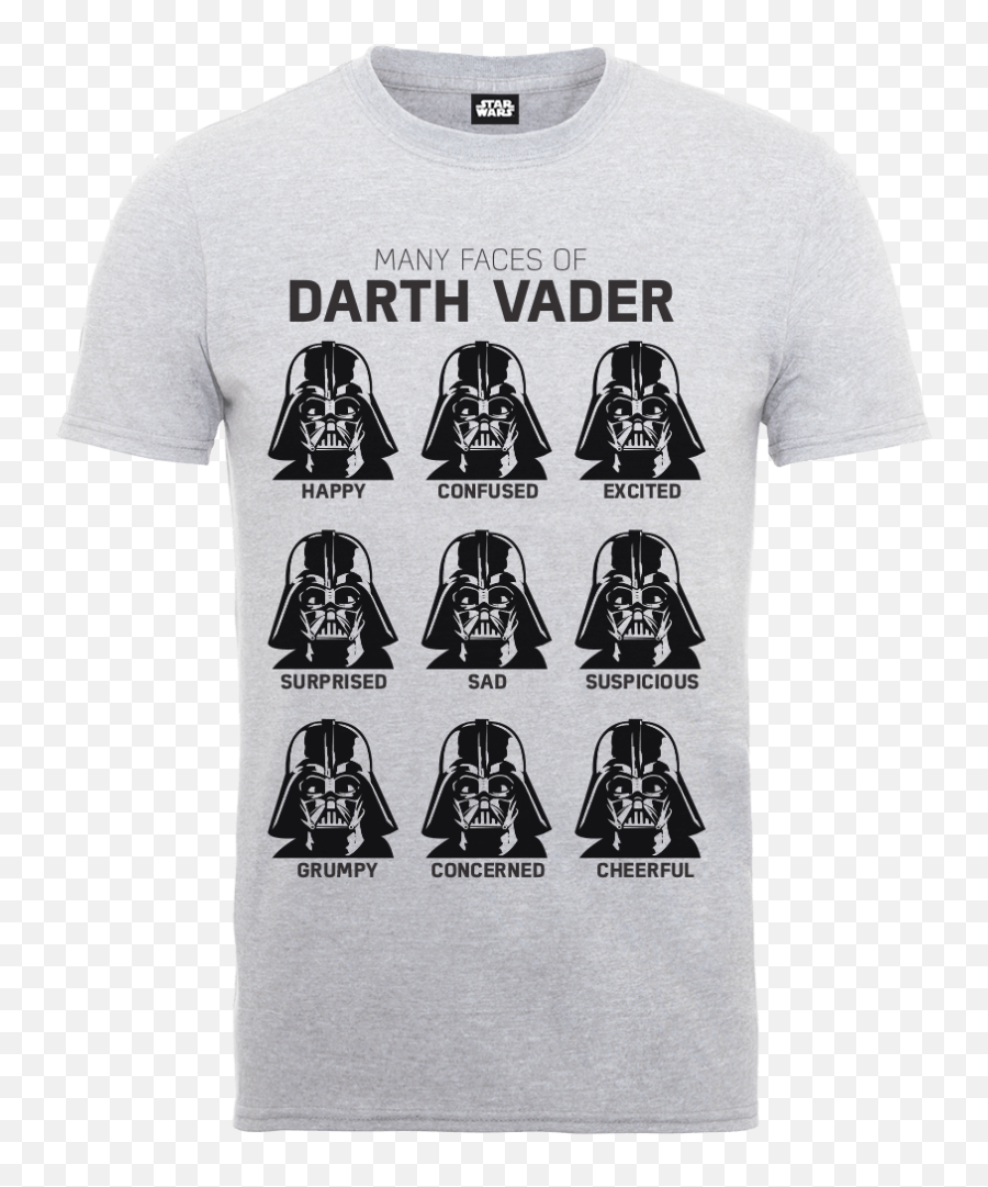 Star Wars Many Faces Of Darth Vader T - Shirt Grey Darth Vader Emoji,Darth Vader Emoji