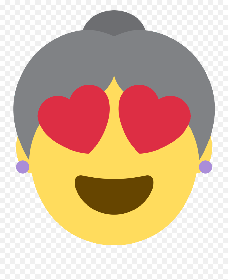 Emoji Face Mashup Bot On Twitter Old Woman - Happy,Heart Face Emoji