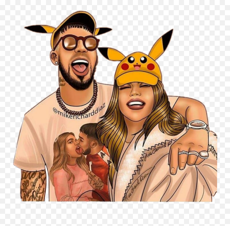 Anuel Anuelaa Sticker - Anuel Karol G Picachu Emoji,Anuel Aa Emoji