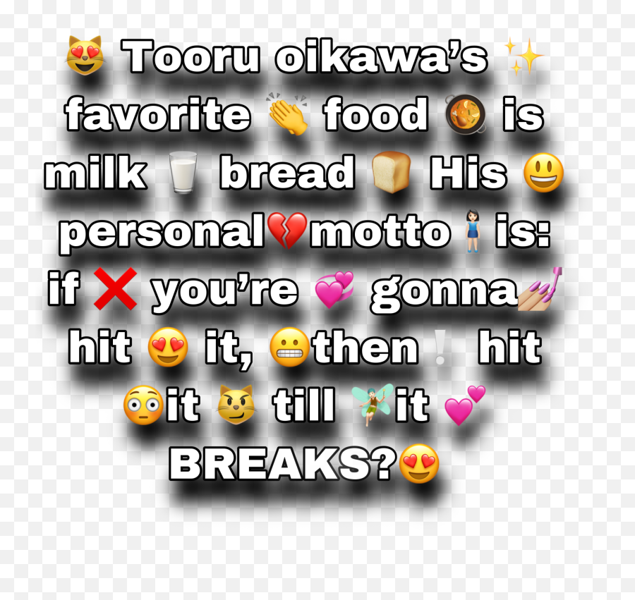 Anime Haikyuu Oikawatooru Sticker By Eurostar - Oikawas Favourite Food Is Milk Bread Emoji,Milk Emoji