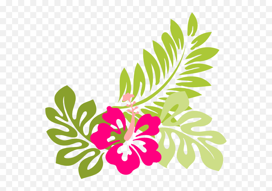 Free Hawaiian Flower Cartoon Download Free Clip Art Free - Tropical Flowers Clipart Emoji,Emojis Black And White Hawaiin