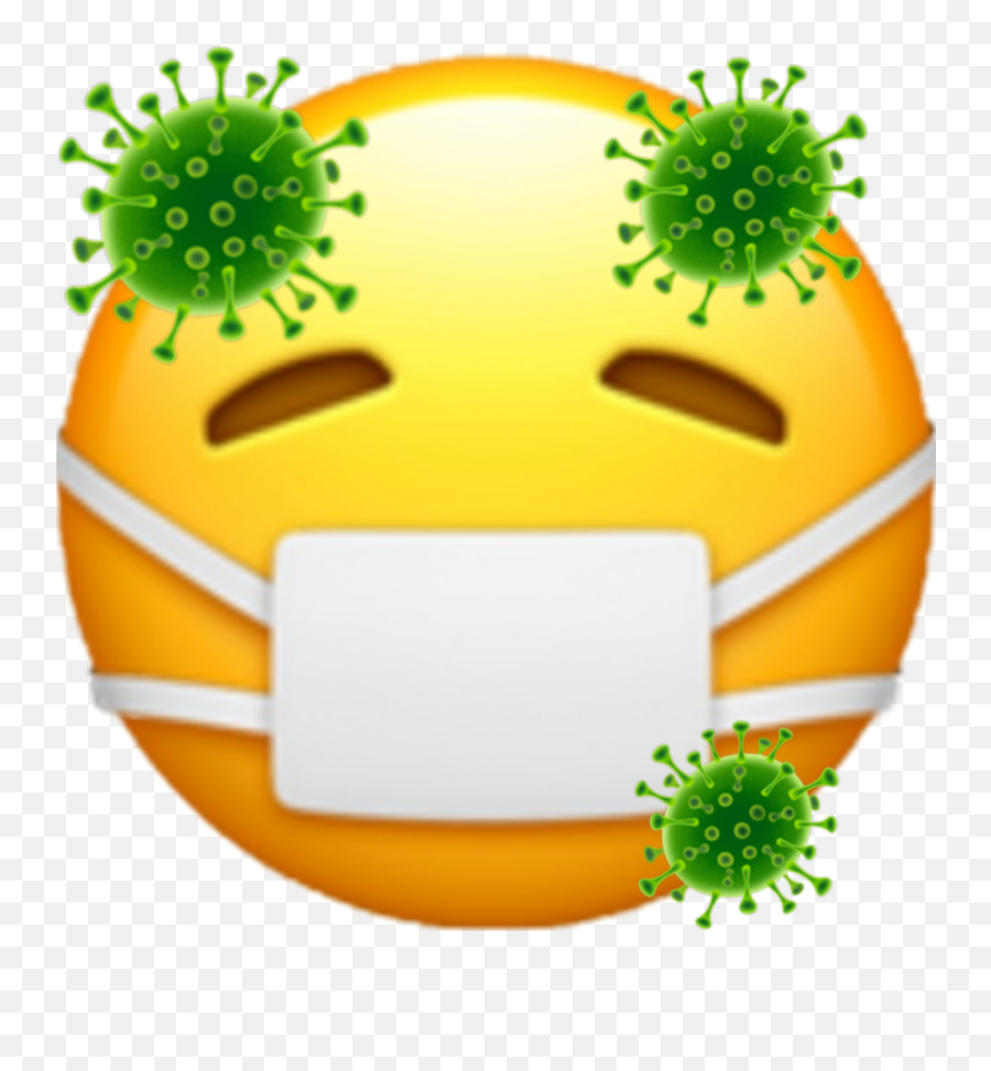 Microbe Coronavirus Sticker - Emotka Z Maseczka Iphone Emoji,Emoji Yourself