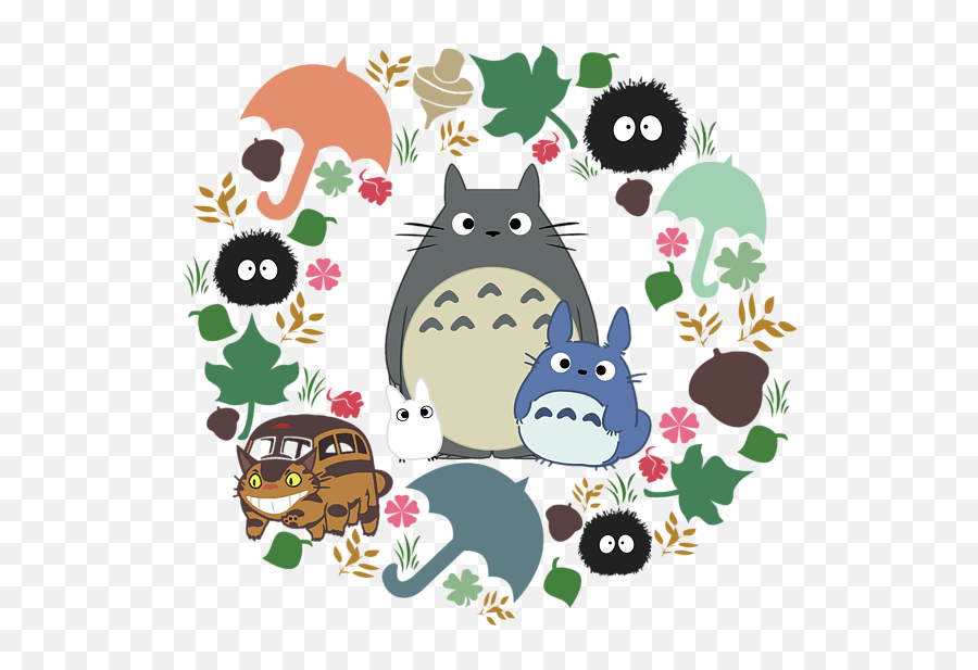 Green Totoro Wreath Kids T - Totoro Wreath Emoji,Emoticons Codes Totoro