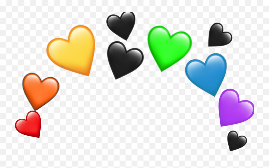 Crown Emoji Heart Sticker - Red Heart Instagram Filter,Multicolored Heart Emojis