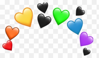 Crown Emoji Heart Sticker - Red Heart Instagram Filter,Multicolored Heart Emojis