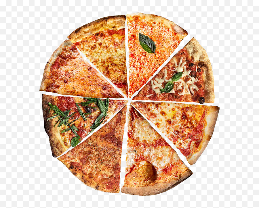 Download Hd Pizza - Different Slices Of Pizza Transparent Many Slices In A Pizza Pie Emoji,Pizza Slice Emoji