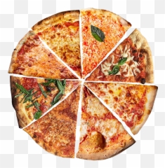 Download Hd Pizza - Different Slices Of Pizza Transparent Many Slices In A Pizza Pie Emoji,Pizza Slice Emoji