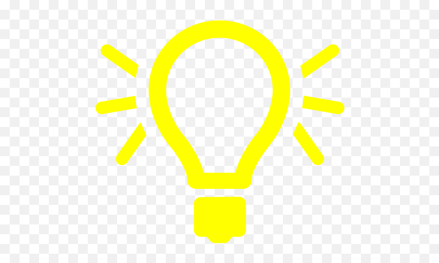 Yellow Light Bulb 6 Icon - White Light Symbol Png Emoji,Light Bulb Emojis