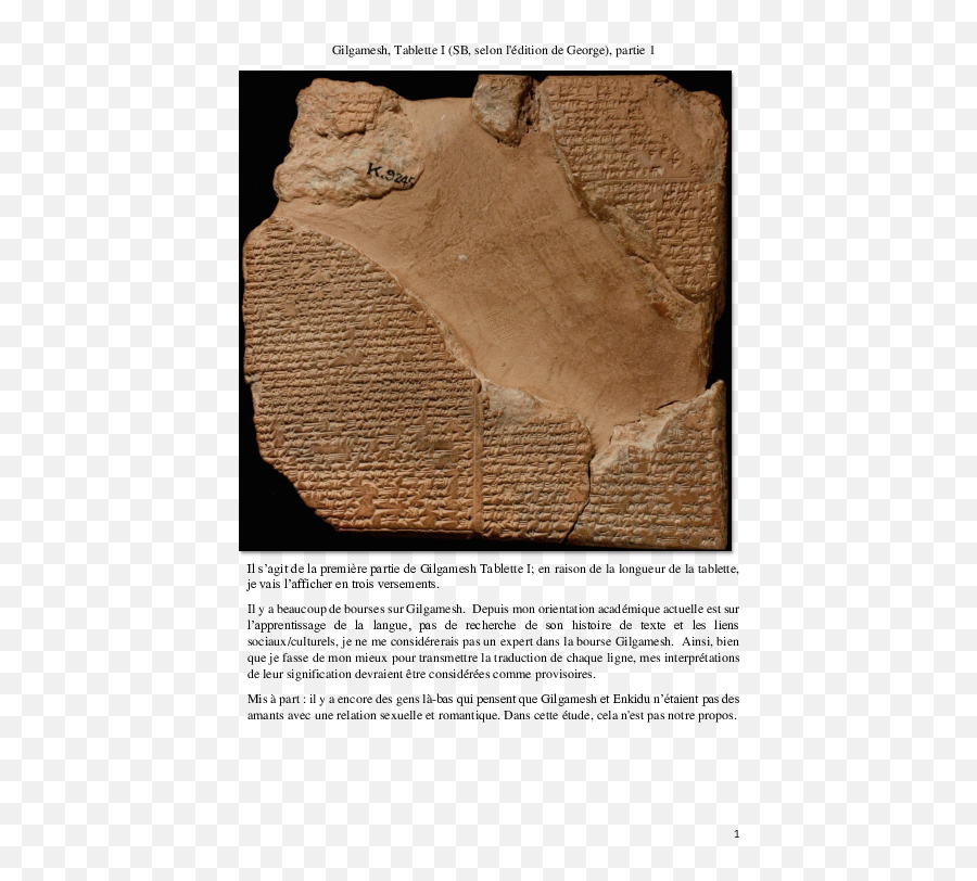 Sumerian Gilgamesh Legend Research Papers - Academiaedu Description De Enkidu Son Physique Son Comportement Son Langage Emoji,Epos Emotion 3395