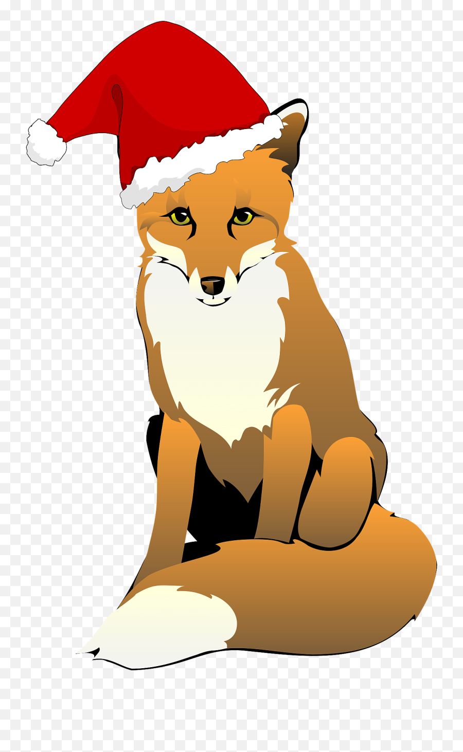 Fox Wearing Santa Hat Clipart Free Download Transparent - Fox With Christmas Hat Emoji,Santa Hat Emoji